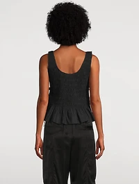 Smocked Side-Tie Blouse