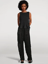 Smocked Side-Tie Blouse