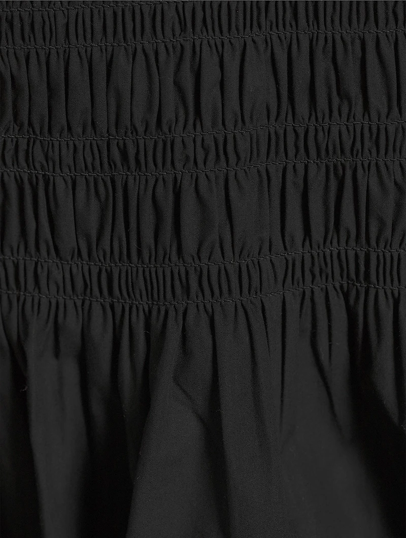 Smocked Side-Tie Blouse