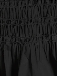 Smocked Side-Tie Blouse