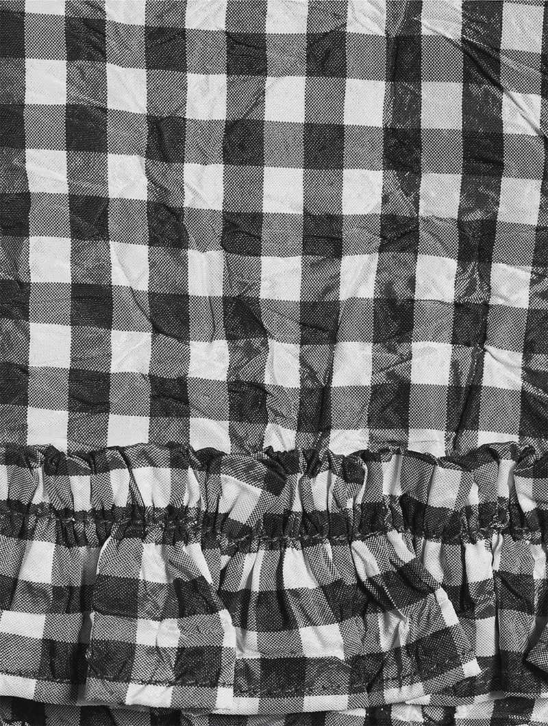 Crinkled Blouse Gingham Print