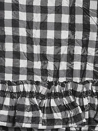 Crinkled Blouse Gingham Print