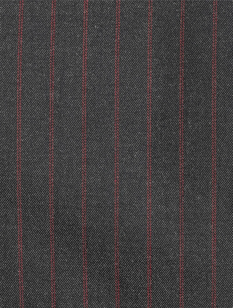 Ruffled Capri Pants Pinstripe Print