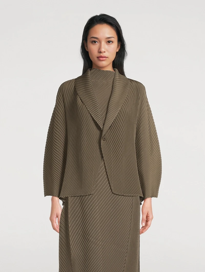 Soft Fold Pleats Cardigan