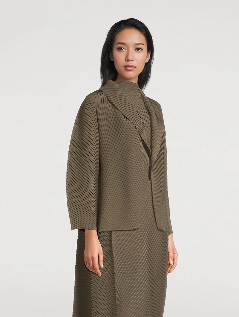 Soft Fold Pleats Cardigan