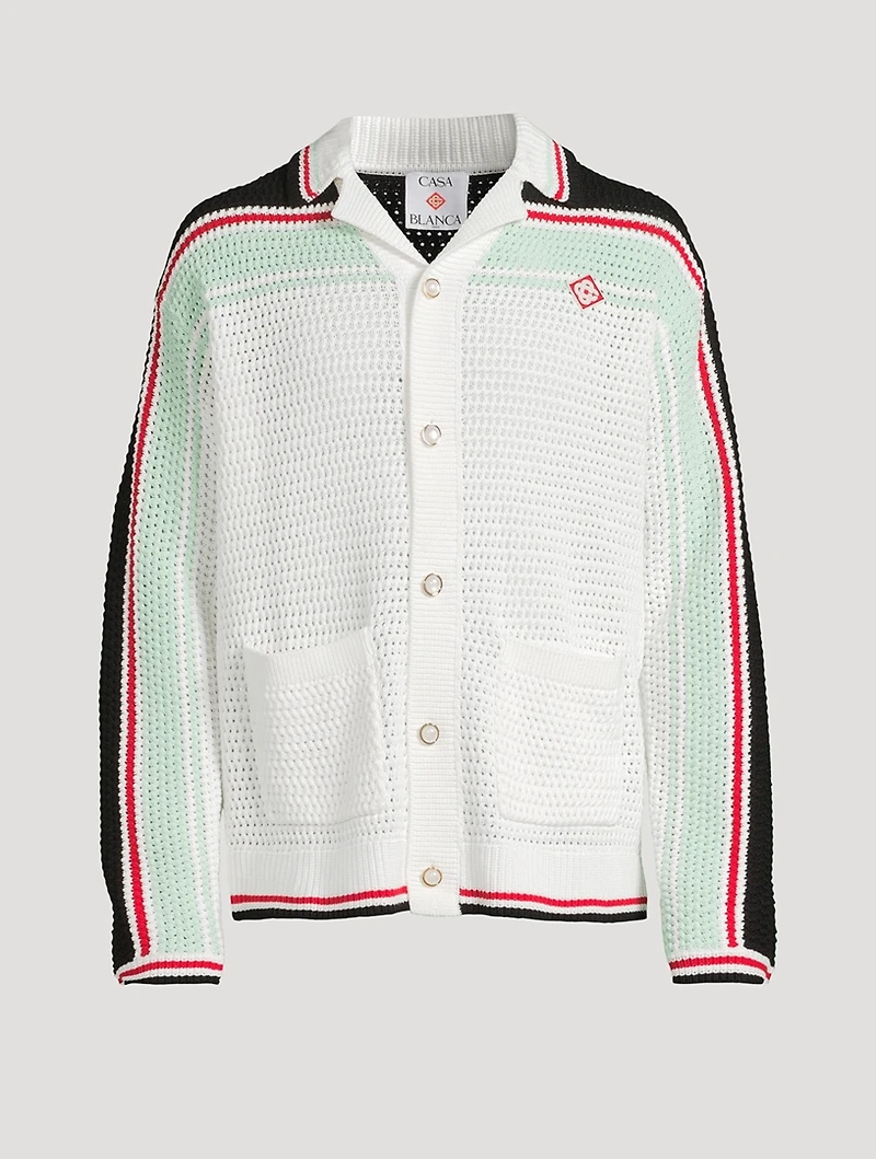 Cotton Tennis Crochet Shirt Jacket