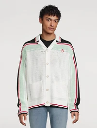 Cotton Tennis Crochet Shirt Jacket