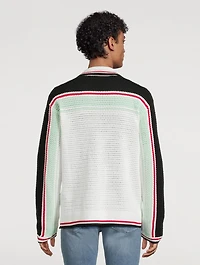 Cotton Tennis Crochet Shirt Jacket