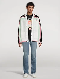Cotton Tennis Crochet Shirt Jacket