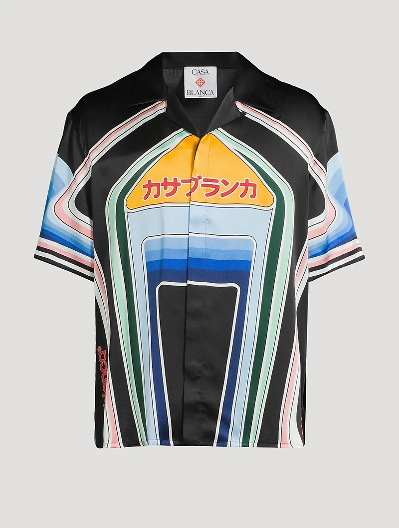 Graphic Mountain Silk Short-Sleeve Shirt