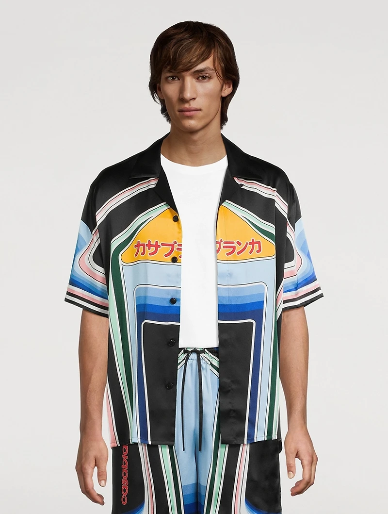 Graphic Mountain Silk Short-Sleeve Shirt
