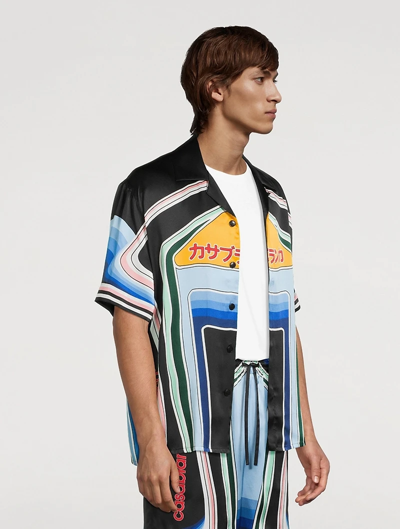 Graphic Mountain Silk Short-Sleeve Shirt