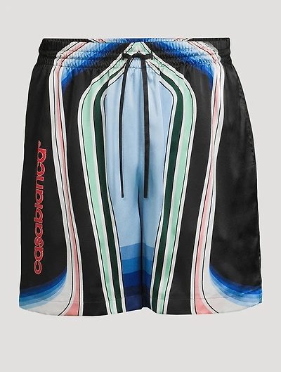 Graphic Mountain Silk Shorts