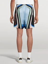 Graphic Mountain Silk Shorts