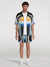 Graphic Mountain Silk Shorts