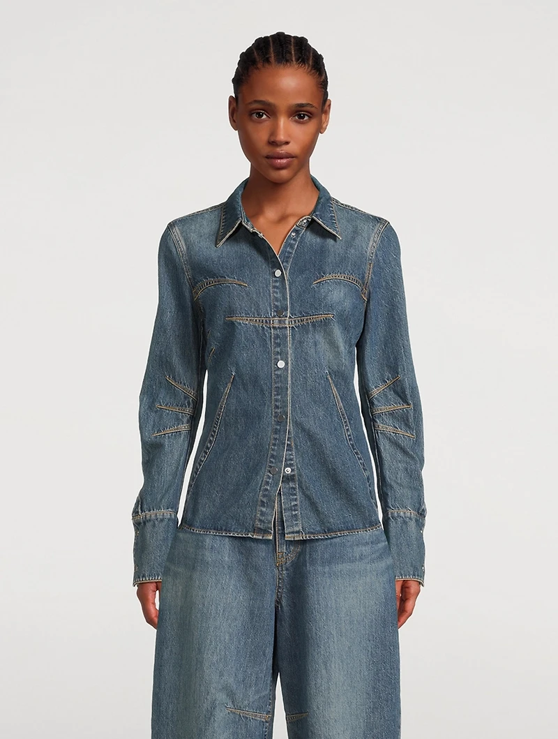 Denim Bustier Shirt