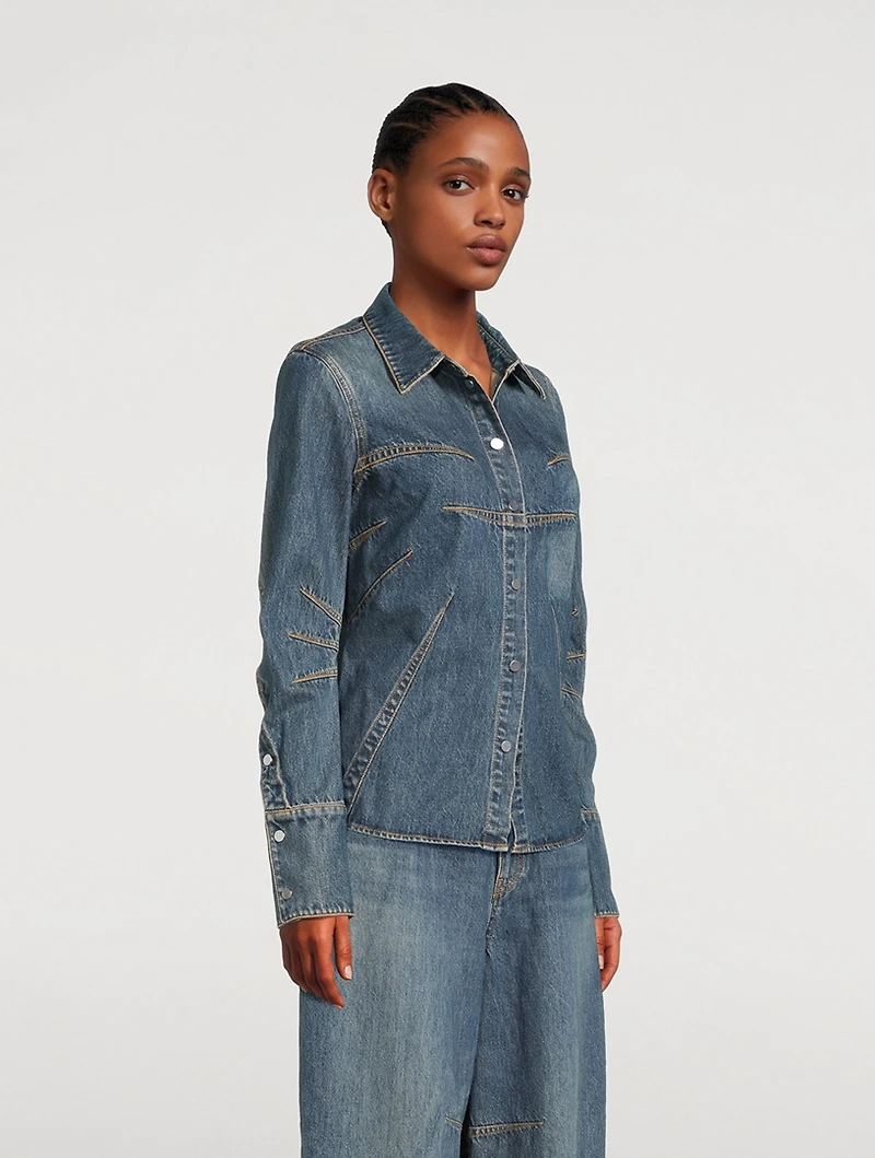 Denim Bustier Shirt