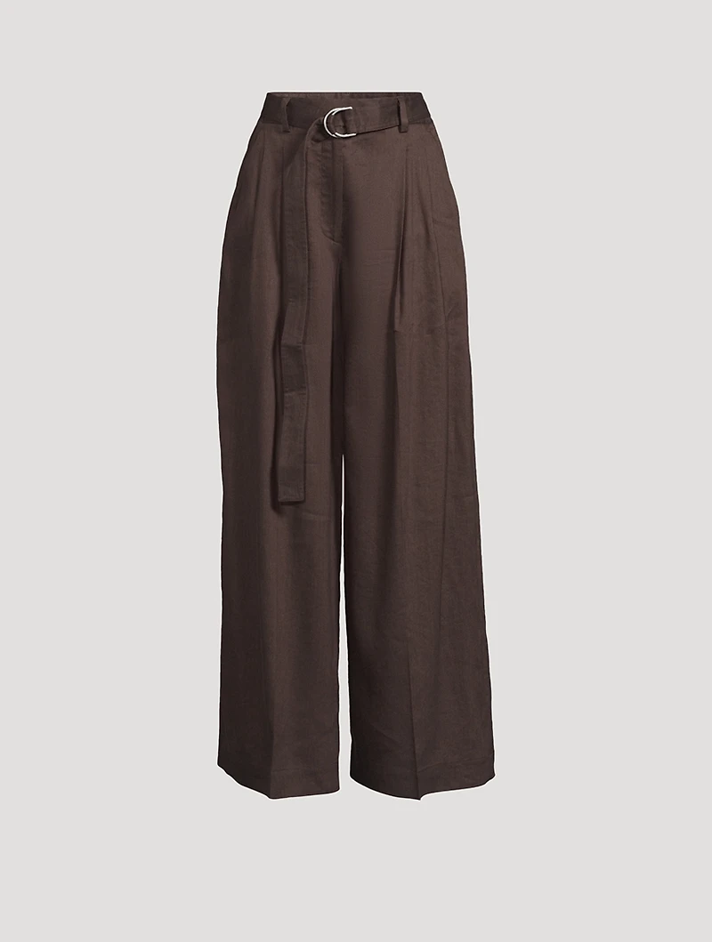 Pleated Wide-Leg Trousers