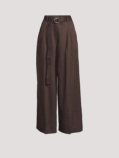 Pleated Wide-Leg Trousers