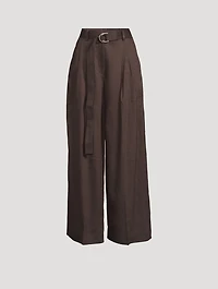 Pleated Wide-Leg Trousers