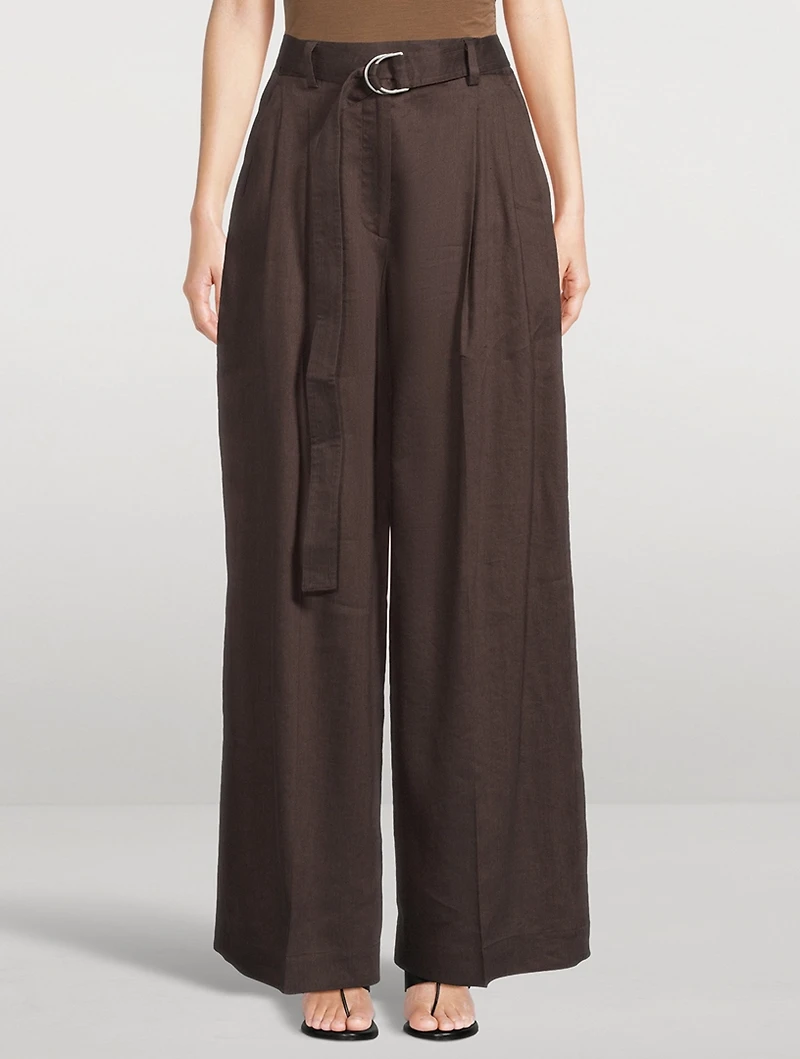 Pleated Wide-Leg Trousers