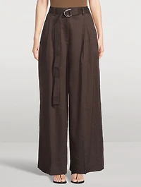Pleated Wide-Leg Trousers
