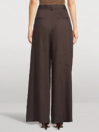 Pleated Wide-Leg Trousers