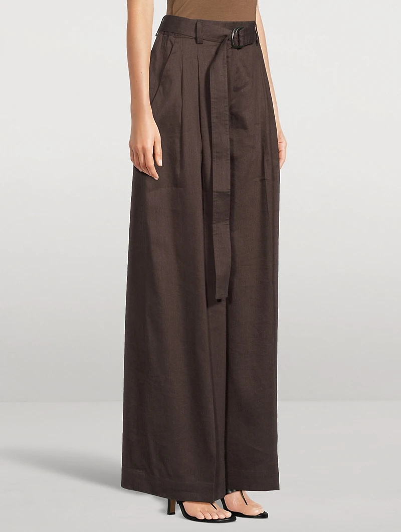 Pleated Wide-Leg Trousers