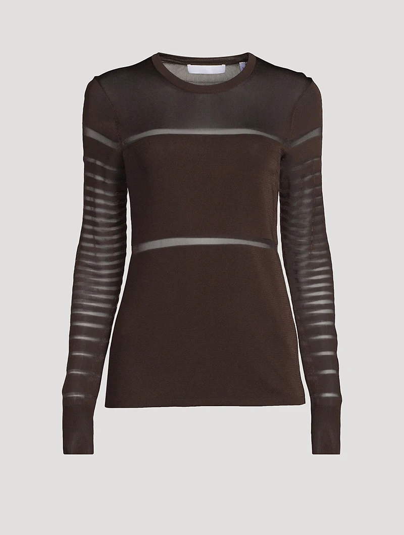 Sheer Long-Sleeve Top