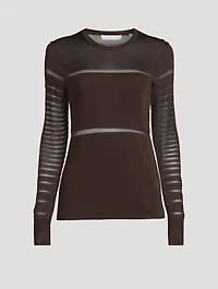 Sheer Long-Sleeve Top