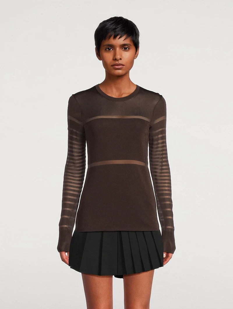 Sheer Long-Sleeve Top