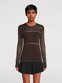 Sheer Long-Sleeve Top