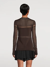 Sheer Long-Sleeve Top