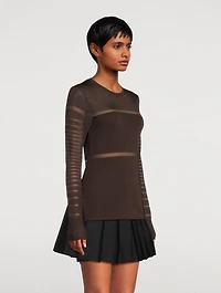 Sheer Long-Sleeve Top