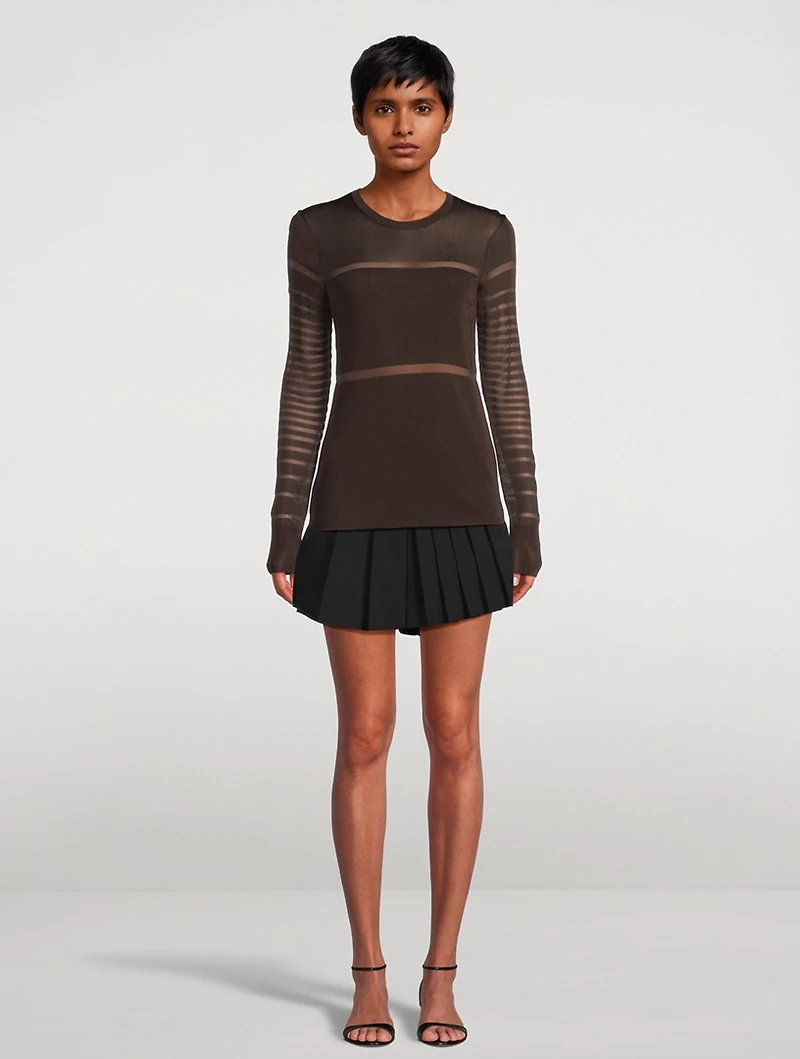Sheer Long-Sleeve Top