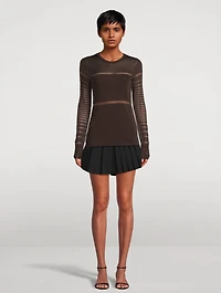Sheer Long-Sleeve Top