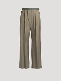 Logo-Elastic Wool Trousers