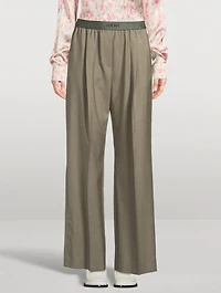 Logo-Elastic Wool Trousers