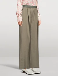 Logo-Elastic Wool Trousers