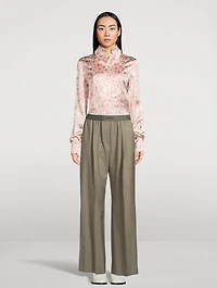 Logo-Elastic Wool Trousers