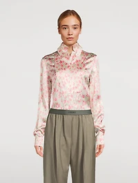 Satin Shirt Floral Print