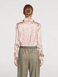 Satin Shirt Floral Print