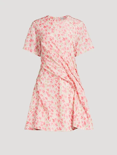 Twisted Mini Dress Floral Print