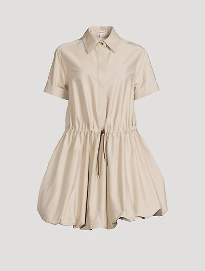 Bubble-Hem Shirt Dress