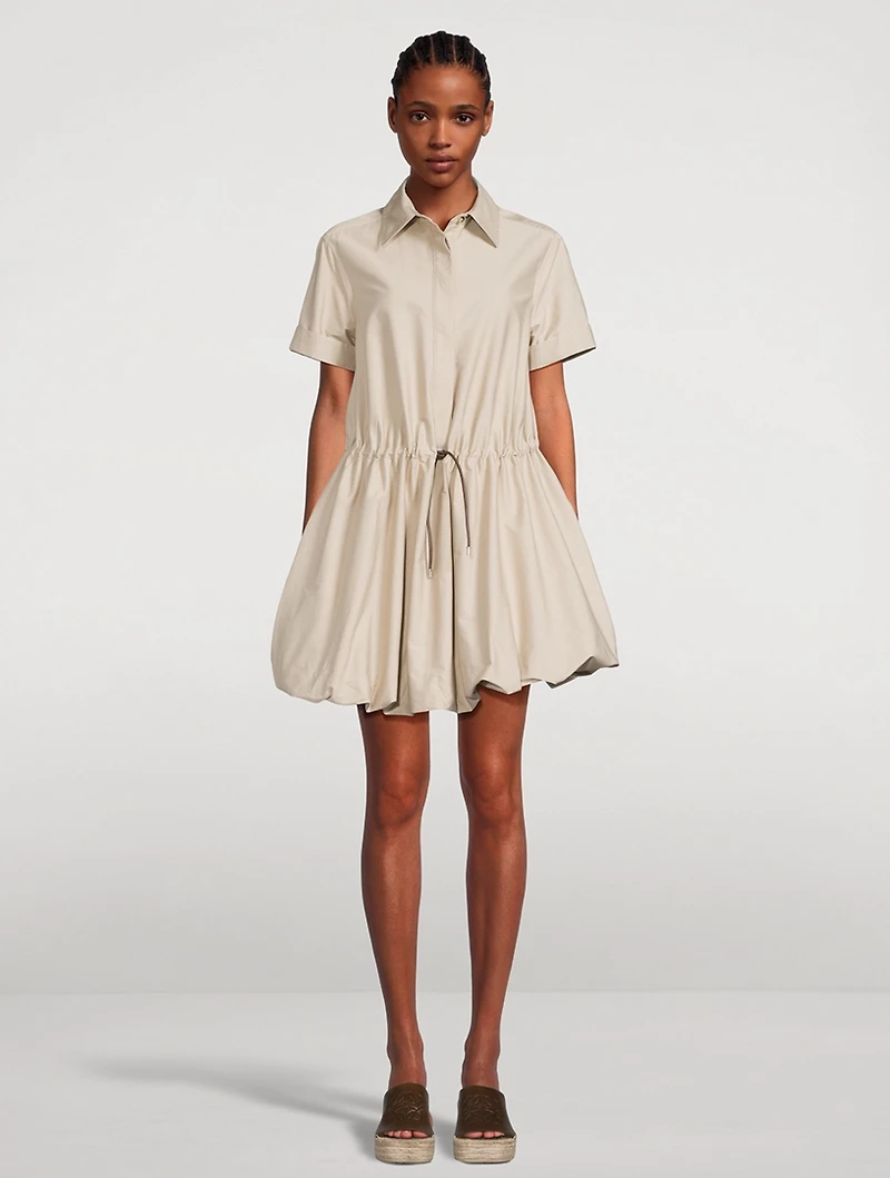 Bubble-Hem Shirt Dress