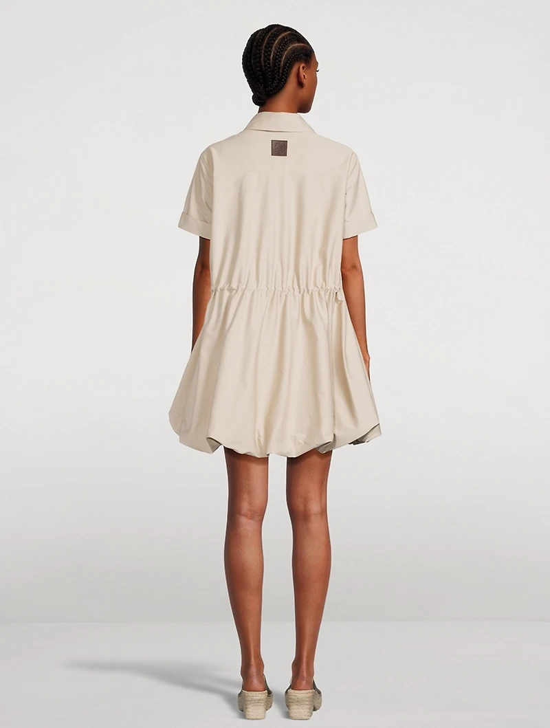 Bubble-Hem Shirt Dress