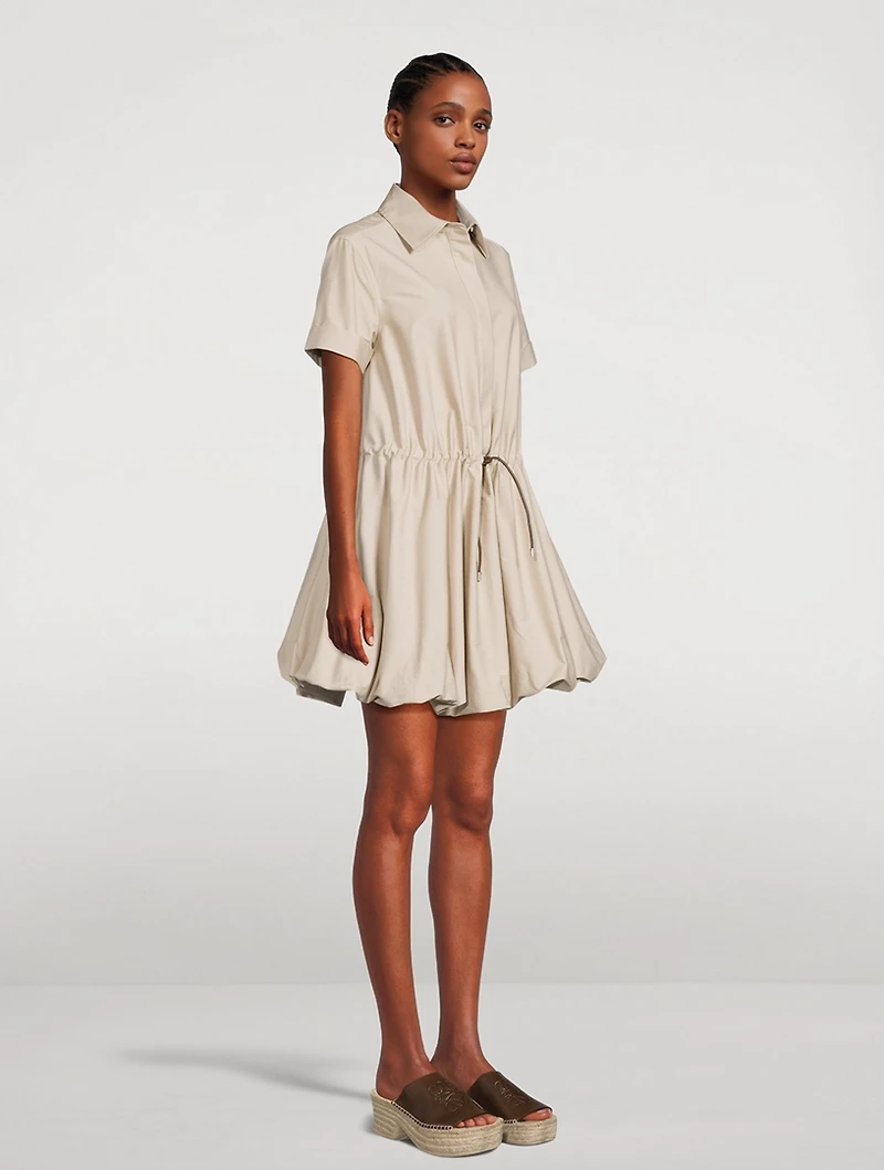 Bubble-Hem Shirt Dress