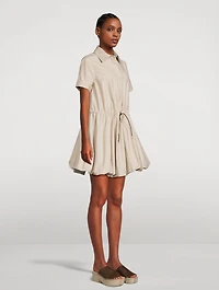 Bubble-Hem Shirt Dress
