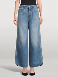 Piped Wide-Leg Jeans