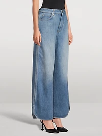 Piped Wide-Leg Jeans